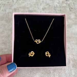 Kate Spade Authentic Elegant Gold Knot Jewelry Set
